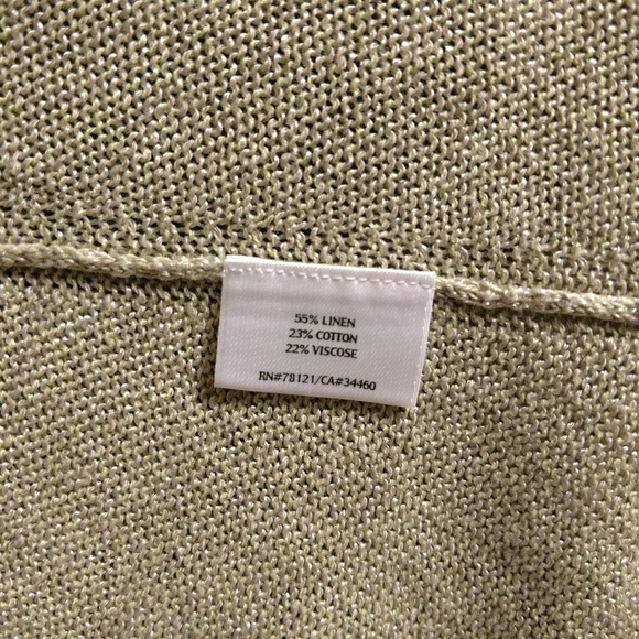 Eileen Fisher linen blend open front cardigan PS - Picture 7 of 8